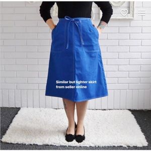 Vintage 1970s Wrap Denim Jean Pocket Skirt